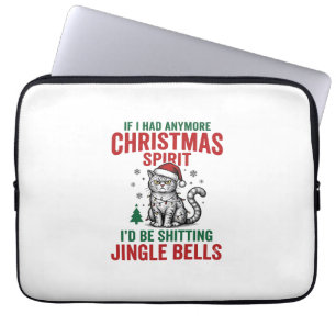 Lustige Weihnachtskatze Geist Vintage Gravur Desig Laptopschutzhülle