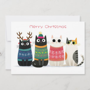 Lustige Weihnachtskatze Grußkarte Feiertagskarte