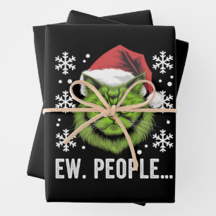 Lustige Weihnachtskatze Igitt Leute Katzensiebhabe Geschenkpapier Set