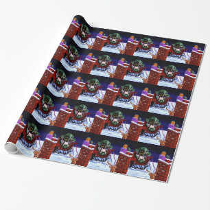 Lustige Weihnachtskatze Maus Creationarts Geschenkpapier