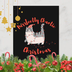 Lustige Weihnachtskatze Meowy Humor Geschenk Postkarte
