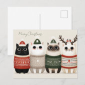 Lustige Weihnachtskatze Postkarte (Vorne/Hinten)