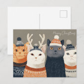 Lustige Weihnachtskatze Postkarte (Vorne/Hinten)