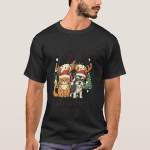 Lustige Weihnachtskatze und Hund konnten keinen Re T-Shirt