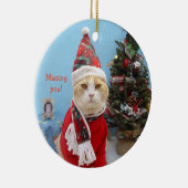 Lustige Weihnachtskatze "vermisst Sie! " Keramik Ornament (Rechts)