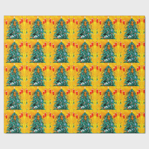 Lustige Weihnachtskatzen Baum Creationarts Geschenkpapier