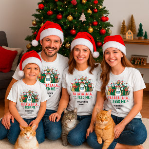 Lustige Weihnachtskatzen singen – Füttere mich Ben T-Shirt