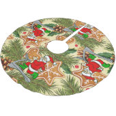 lustige Weihnachtskekse Polyester Weihnachtsbaumdecke (Schrägansicht)