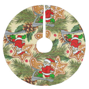 lustige Weihnachtskekse Polyester Weihnachtsbaumdecke