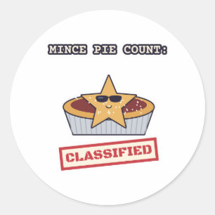 Lustige Weihnachtsklassifizierung für Mince Pie Runder Aufkleber