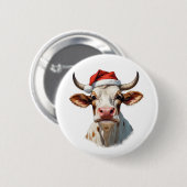 lustige Weihnachtskuh Button (Vorne & Hinten)