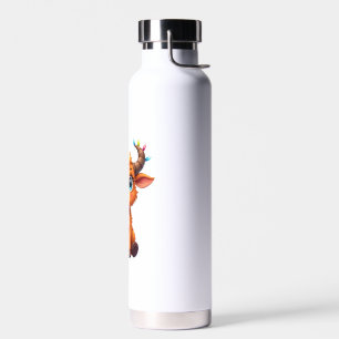 Lustige Weihnachtskuh Lichter Jungen Mädchen Süße Trinkflasche