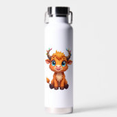 Lustige Weihnachtskuh Lichter Jungen Mädchen Süße Trinkflasche (Vorne)