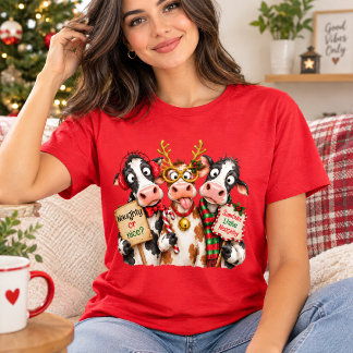 Lustige Weihnachtskuh T-Shirt