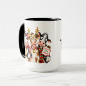 Lustige Weihnachtskuh Tasse (Vorderseite Links)
