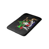 Lustige Weihnachtskunst mit Sankt und Freunden Badematte (Schrägansicht)