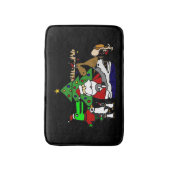 Lustige Weihnachtskunst mit Sankt und Freunden Badematte (Vorderseite Vertikal)