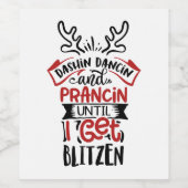 lustige Weihnachtskunst Weinetikett (Einzelnes Label)