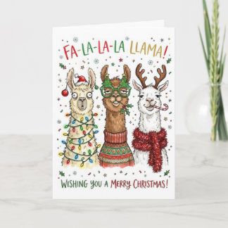 Lustige Weihnachtsllamas – Fa La La Llama Karte