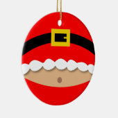 Lustige Weihnachtsmann-Anzugs-Verzierung Keramikornament (Rechts)