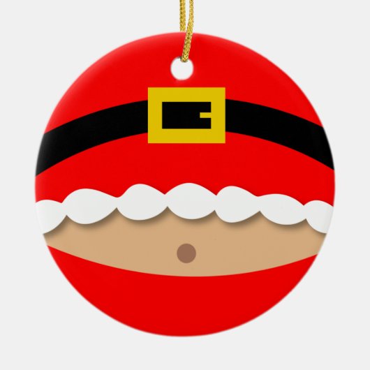 Lustige Weihnachtsmann-Anzugs-Verzierung Keramikornament (Vorne)