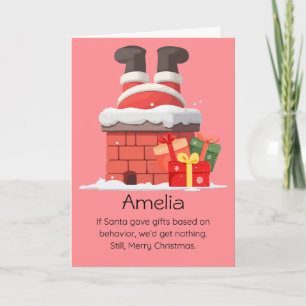 Lustige Weihnachtsmann-Geschenke Namen Frohe Weihn Feiertagskarte