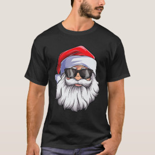 Lustige Weihnachtsmann-Gesicht-Sonnenbrille mit Hu T-Shirt