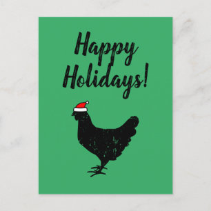 Lustige Weihnachtsmann-Huhn-Weihnachts-Feiertagspo Feiertagspostkarte