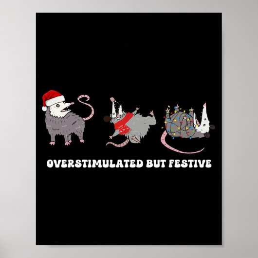 Lustige Weihnachtsmann-Opossums überstimuliert, ab Poster (Vorne)