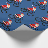 Lustige Weihnachtsmann-Reitfahrrad-Weihnachtskunst Geschenkpapier (Ecke)