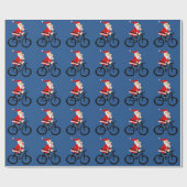 Lustige Weihnachtsmann-Reitfahrrad-Weihnachtskunst Geschenkpapier (Flach)
