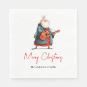 Lustige Weihnachtsmann-Wasserfarbe-Weihnachtsservi Serviette (Vorderseite)