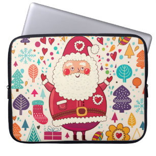 Lustige Weihnachtsmann-Weihnachtsillustration Laptopschutzhülle