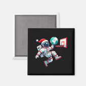 Lustige Weihnachtsmannmütze Astronaut Dunking Erde Magnet (Vorderseite/Rückseite)