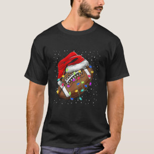 Lustige Weihnachtsmannmütze Fußball Weihnachtsbele T-Shirt