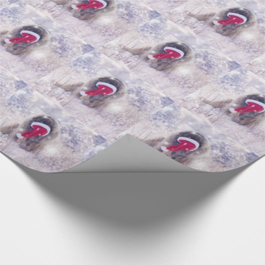 Lustige Weihnachtsmannmütze Geschenkpapier (Ecke)