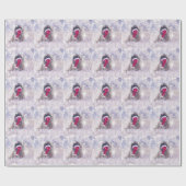 Lustige Weihnachtsmannmütze Geschenkpapier (Flach)