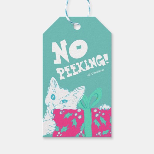 lustige Weihnachtsmarke - bearbeitbarer Text Geschenkanhänger (Vorderseite)