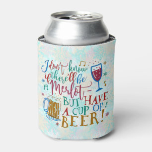 Lustige Weihnachtsmerlot-Wein-Bier-Spaß-Typografi Dosenkühler