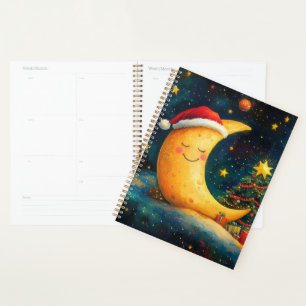 Lustige Weihnachtsmond-Galaxie-Feier Planer