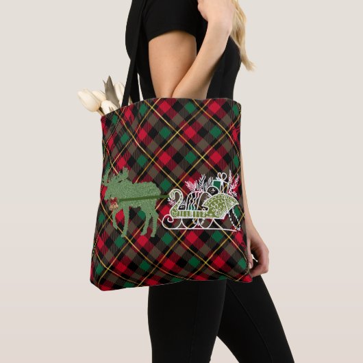 lustige Weihnachtsmoose Topiary Sleigh Tasche (Von Nahem)