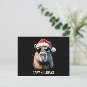 Lustige Weihnachtsmütze Capy Feiertage Xmas Capyba Feiertagspostkarte