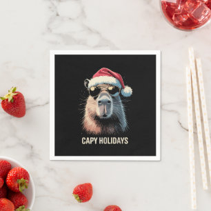 Lustige Weihnachtsmütze Capy Feiertage Xmas Capyba Serviette