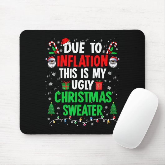 Lustige Weihnachtspullover wegen Inflation hässlic Mousepad (Mit Mouse)