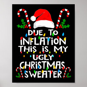 Lustige Weihnachtspullover wegen Inflation hässlic Poster