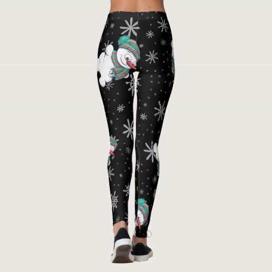 Lustige WeihnachtsSchneemann-Muster-Gamaschen Leggings (Rückseite)
