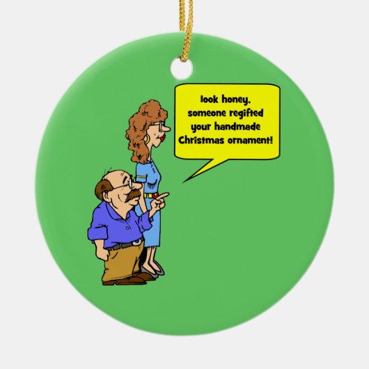 lustige Weihnachtsverzierung Keramik Ornament (Vorne)