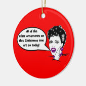 lustige Weihnachtsverzierung Keramik Ornament (Links)