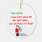 Lustige Weihnachtsverzierung Keramik Ornament (Links)