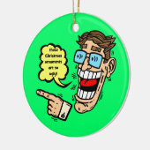 lustige Weihnachtsverzierung Keramikornament (Links)